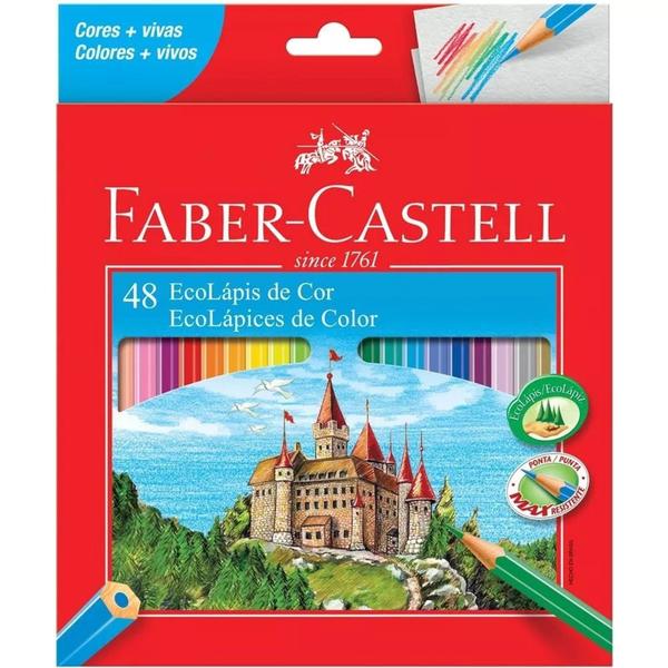 Lápis de Cor Faber Castell com 48 Cores Ecolápis