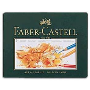 Lápis de Cor Faber Castell Polychromos com Estojo Metálico - 24 Cores