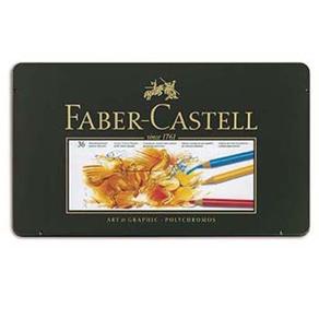 Lápis de Cor Faber Castell Polychromos com Estojo Metálico - 36 Cores