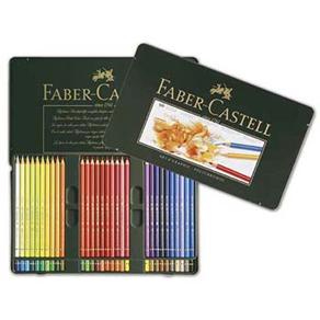 Lápis de Cor Faber Castell Polychromos com Estojo Metálico - 60 Cores