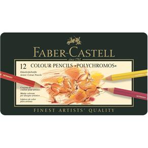 Lápis de Cor Faber Castell Polychromos Estojo Metal 012 Cores 110012