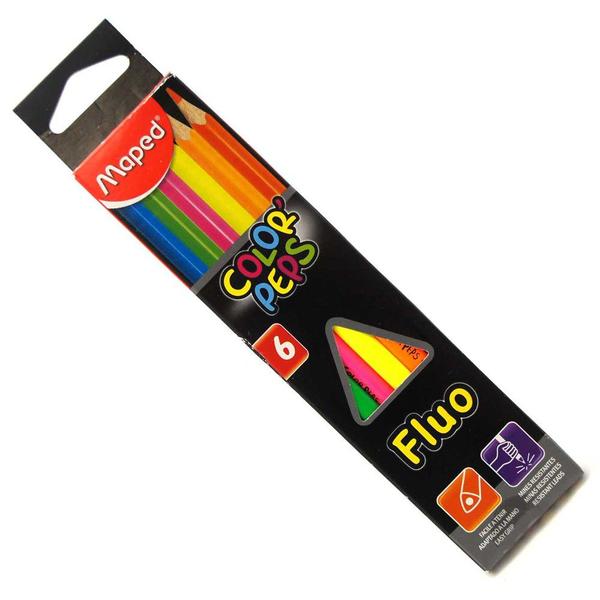 Lápis de Cor Maped Color Peps Fluo 006 Cores FR83200304
