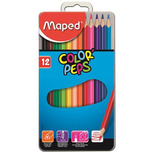 Tudo sobre 'Lápis de Cor Maped Color Peps Metal Box 012 Cores 832014ZV'