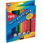 Lápis De Cor Mega Soft Color 24 Cores + Apontador Tris