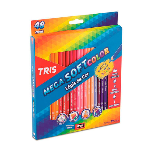 Lápis de Cor Mega Soft Color 48 Cores 684055 - Tris