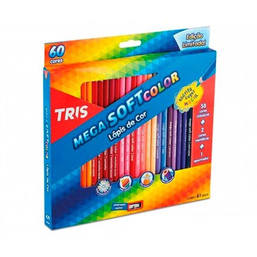 Lápis de Cor Mega Soft Color 60 Cores 684062 - Tris