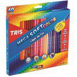 Lápis de Cor Mega Soft Color 60 Cores + Apontador Tris