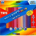 Lápis de Cor Mega Soft Color 60 Cores com Apontador Tris