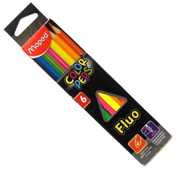 Lápis de Cor Neon Estojo com 06 Cores Ref.832003ZV Maped