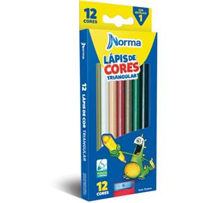 Lápis de Cor Norma 12 Cores Triangular 932970