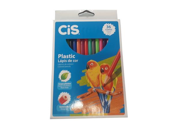 Lapis de Cor Sextavado Cis Plastic 36 Cores