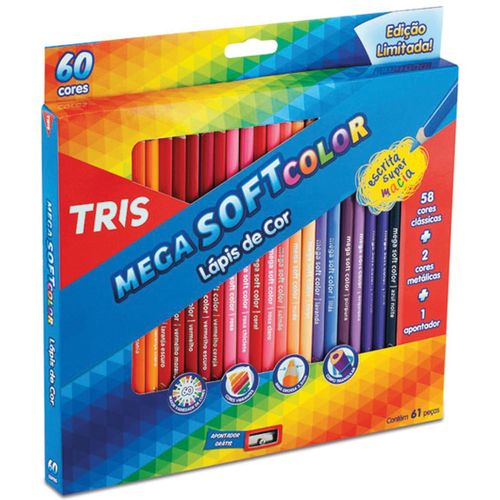 Lapis de Cor Sextavado Mega Soft Color 60Cores Summit