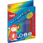 Lápis de Cor Triangular 24 Cores 1 Apontador Mega Soft Color Tris TD