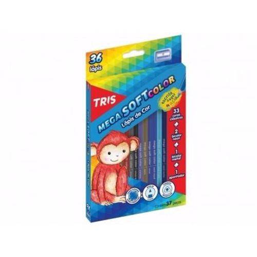 Lápis de Cor Tris Mega Soft Color 36 Cores + 01 Apontador