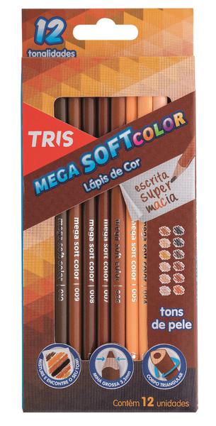 Lápis de Cor Tris Mega Soft Color Tons de Pele 12 Cores
