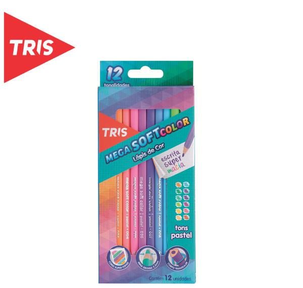 Lápis de Cor Tris Mega Soft Tons Pastel - 12 Cores