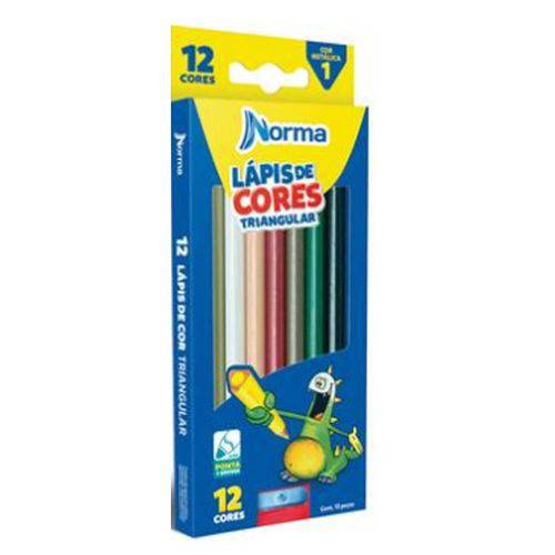 Lápis de Core Triangular 12 Cores Norma