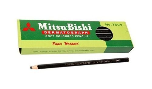 Lápis Dermatográfico Mitsubishi N 7600 Caixa com 12 Preto