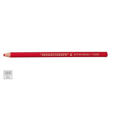 Lápis Dermatográfico Redondo Vermelho Caixa com 12 Un. 7600 Mitsubishi 02860