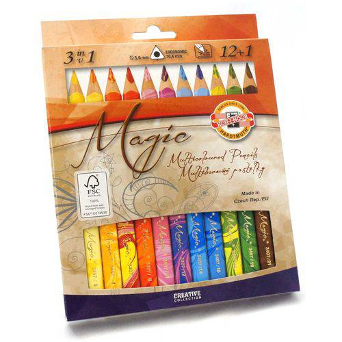 Lápis Multicolor Jumbo Estojo com 12 Cores+blender Ref.3404n Koh-i-noor