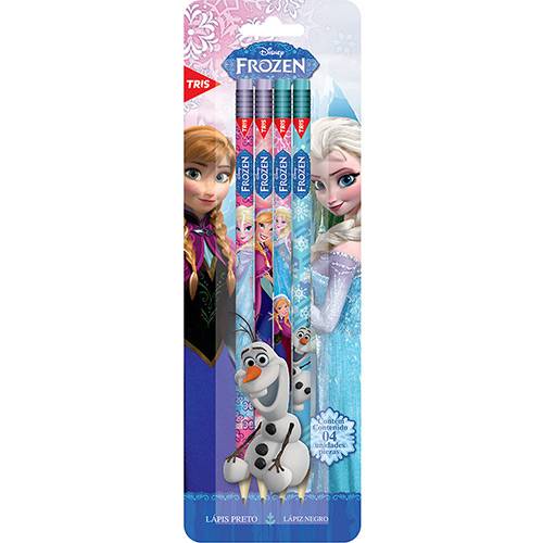 Tudo sobre 'Lápis Preto Frozen com Borracha 4 Unidades - Tris'