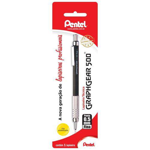Lápiseira 0.5mm Preta Graphgear Pg525-a Pentel 09853