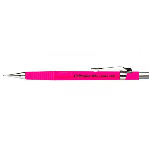 Lapiseira Pentel Sharp P205 Rosa Neon Fluorescente 0,5mm