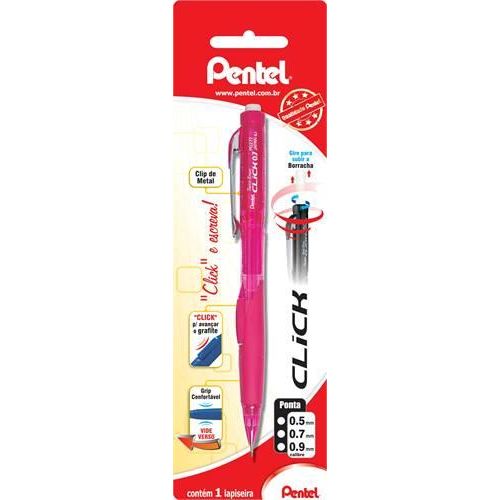 Lapiseira Pentel Twist-Erase Click 0,7 Corpo Rosa