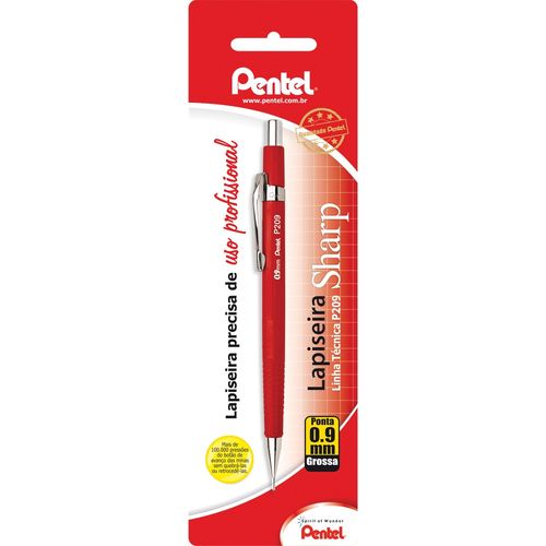 Lapiseira Sharp P209 Vermelha 0,9mm 1 Unid - Pentel