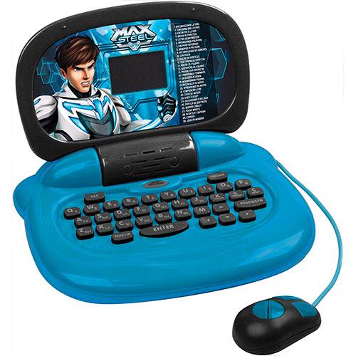 Laptop Infantil Max Steel 8050 Azul e Preto com 30 Atividades - Candide