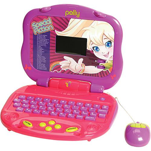 Laptop Trilíngue Polly com 84 Atividades Candide Rosa