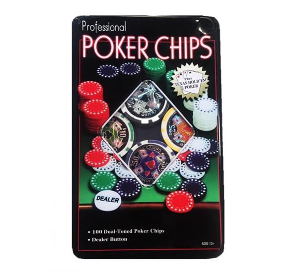 Lata com 100 Fichas Poker Numeradas e Holográficas - Re