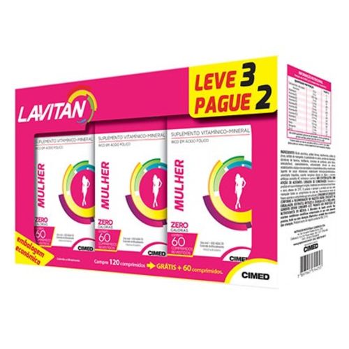 Lavitan A-z Mulher 60 Comp Kit Promocional 3 Frascos