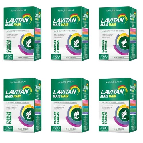 Lavitan Hair Kit com 6 Caixas 60 Cápsulas Lavitan