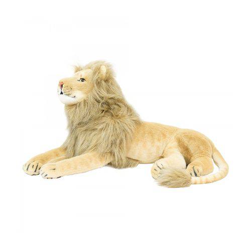 Leão de Pelúcia 65 Cm - Rei da Selva Realista Doce de Leite