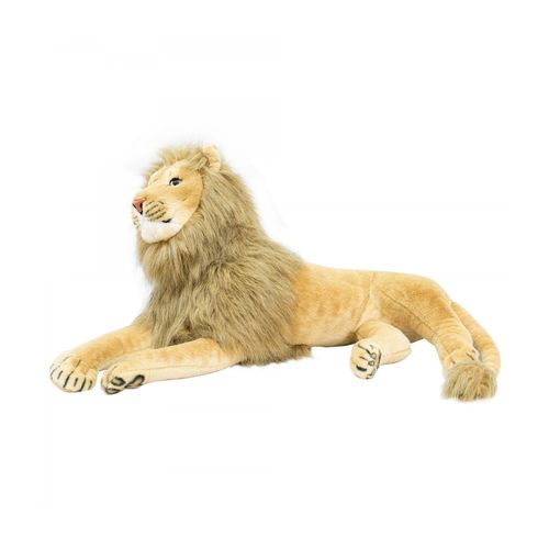 Leão de Pelúcia 80 Cm - Rei da Selva Realista Doce de Leite