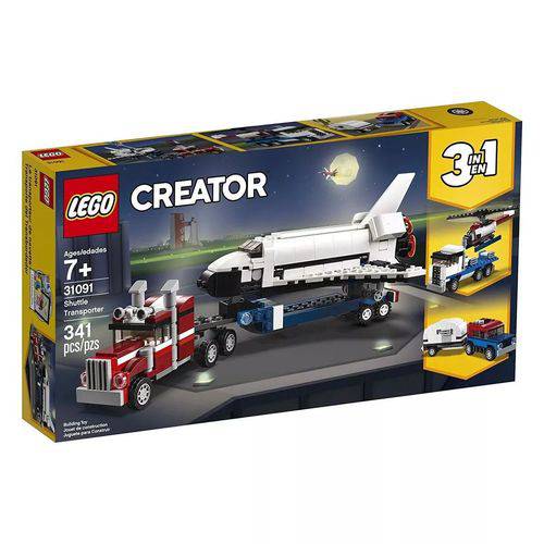 Lego 31091 Creator - 3 em 1 Caminhão Transportador e Ônibus Espacial 341 Peças