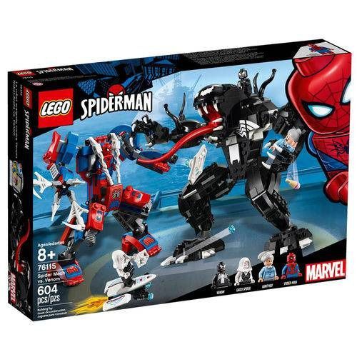 Lego 76115 Homem Aranha Spider Man Aranha Robô Vs Venom 604 Peças