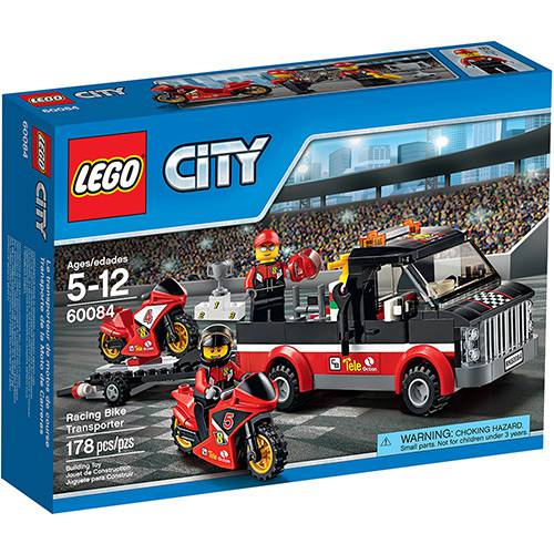 Tudo sobre 'LEGO City 60084 - Transportador de Motocicletas de Corrida'