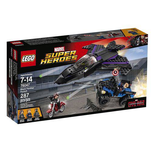 Tudo sobre 'Lego - Super Heroes Guerra Civil - Perseguição do Pantera Negra - 76047'