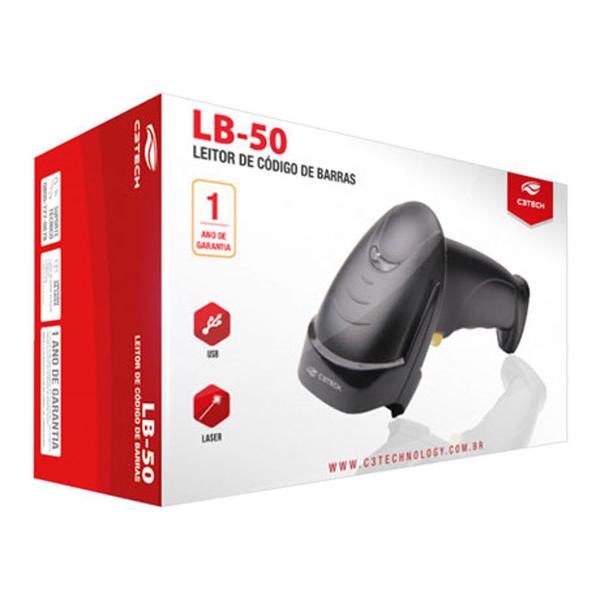 Leitor de Codigo de Barras - C3 Tech (USB) - Preto - LB-50BK