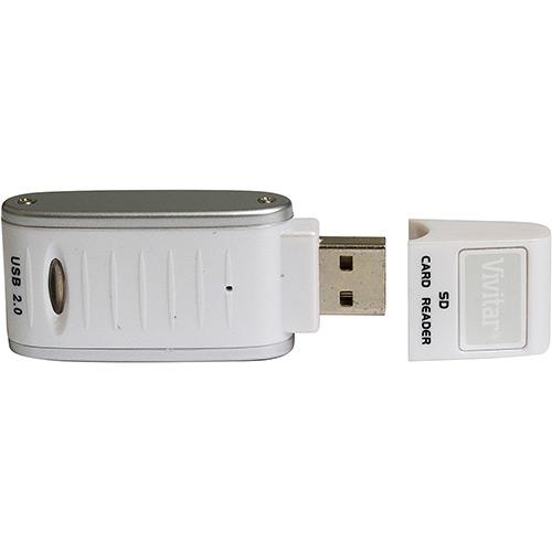 Leitor e Gravador de Cartão de Memória SD e SDHC Via USB VIVITAR VIVRW3000 - Branco