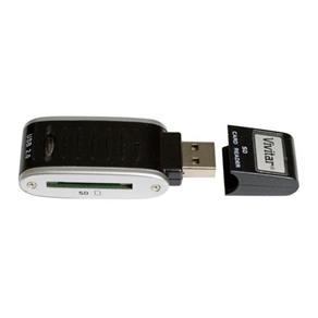 Leitor e Gravador de Cartão de Memoria SD / SDHC Via USB 2.0 Preto - Vivitar VIVRW3000