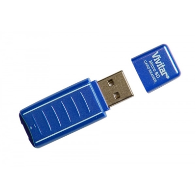 Leitor e Gravador de Cartão Micro SD Via USB Azul - VIVRW1000 - Vivitar