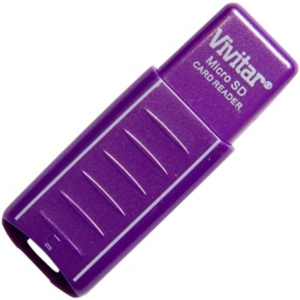 Leitor e Gravador de Cartão Micro SD Vivitar USB 2.0 Roxo - VIVRW1000