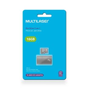 Leitor USB + Cartão de Memória Classe 4 16GB Multilaser - MC