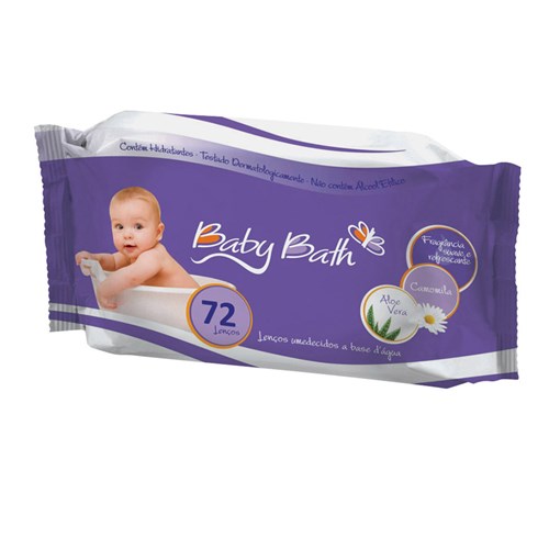 Lenço Umedecido Baby Bath 72 Unidades
