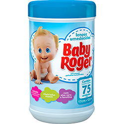 Lenço Umedecido Baby Roger Pote Azul - 75 Unidades