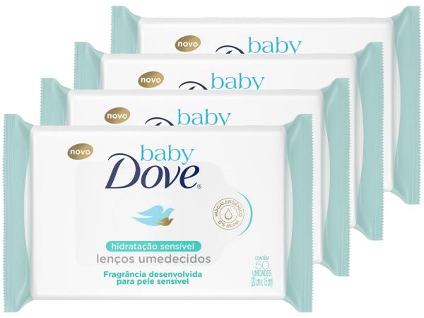 Lenço Umedecido Dove Baby - Hidratação Sensível 50 Unidades Cada 4 Pacotes