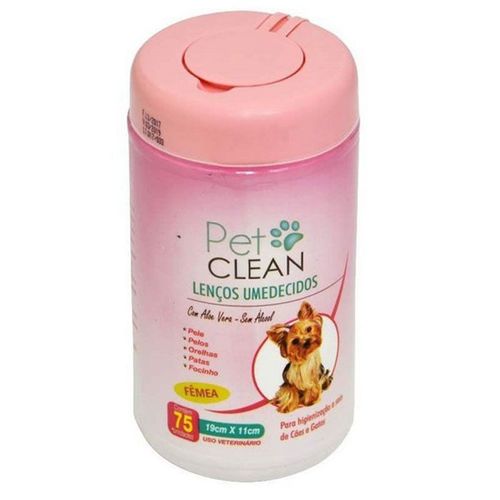 Lenço Umedecido Pet Clean Fêmea- 75 Unidade